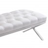 Milo Bench in Brushed Stainless Steel finish with White PU - Leg Close-Up