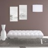 Milo Bench in Brushed Stainless Steel finish with White PU - Lifestyle