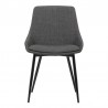 Mia Contemporary Dining Chair in Charcoal Fabric with Black Powder Coated Metal Legs 03