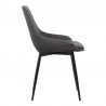 Mia Contemporary Dining Chair in Charcoal Fabric with Black Powder Coated Metal Legs 04