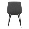Mia Contemporary Dining Chair in Charcoal Fabric with Black Powder Coated Metal Legs 02
