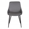 Mia Contemporary Dining Chair in Gray Faux Leather with Black Powder Coated Metal Legs 04