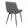 Mia Contemporary Dining Chair in Gray Faux Leather with Black Powder Coated Metal Legs 07