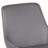 Mia Contemporary Dining Chair in Gray Faux Leather with Black Powder Coated Metal Legs 05