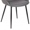 Mia Contemporary Dining Chair in Gray Faux Leather with Black Powder Coated Metal Legs 03