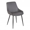 Mia Contemporary Dining Chair in Gray Faux Leather with Black Powder Coated Metal Legs 01