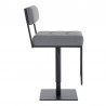 Armen Living Michele Contemporary Swivel Barstool In Matte Black Finish And Gray Faux Leather 002
