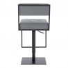 Armen Living Michele Contemporary Swivel Barstool In Matte Black Finish And Gray Faux Leather 003