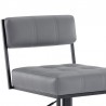 Armen Living Michele Contemporary Swivel Barstool In Matte Black Finish And Gray Faux Leather 004
