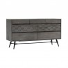 Armen Living Makena 6 Drawer Dresser in Grey Acacia Wood Front