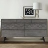Armen Living Makena 6 Drawer Dresser in Grey Acacia Wood