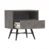 Armen Living Makena 1 Drawer Night Stand in Grey Acacia Wood in Gray 01