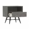 Armen Living Makena 1 Drawer Night Stand in Grey Acacia Wood in Gray 01 - Armen Living Makena 1 Drawer Night Stand in Grey Acacia Wood in Gray 01