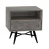 Armen Living Makena 1 Drawer Night Stand in Grey Acacia Wood in Gray 04