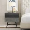 Armen Living Makena 1 Drawer Night Stand in Grey Acacia Wood in Gray - Armen Living Makena 1 Drawer Night Stand in Grey Acacia Wood in Gray