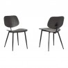 Armen Living Miki Mid-Century Black Wood Dining Accent Chairs (Set of 2) In Black Powder 03