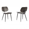 Armen Living Miki Mid-Century Walnut Wood Dining Accent Chairs (Set of 2) In Brown 01