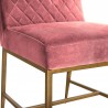 Armen Living Memphis Pink Velvet and Antique Brass Accent Dining Chair Seat