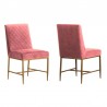 Armen Living Memphis Pink Velvet and Antique Brass Accent Dining Chair- Set of 2 