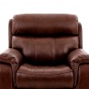 Armen Living Montague Dual Power Headrest and Lumbar Support Recliner Chair in Genuine Brown Leather Front Half