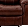 Armen Living Montague Dual Power Headrest and Lumbar Support Recliner Chair in Genuine Brown Leather Closeup
