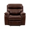 Armen Living Montague Dual Power Headrest and Lumbar Support Recliner Chair in Genuine Brown Leather Front