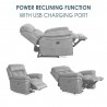 Armen Living Montague Dual Power Headrest and Lumbar Support Recliner Chair in Genuine Brown Leather Front Half