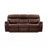 Armen Living Montague Dual Power Headrest and Lumbar Support Reclining Sofa in Genuine Brown Leather Front
