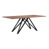 Modena Contemporary Dining Table in Matte Black Finish and Walnut Wood Top