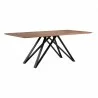 Modena Contemporary Dining Table in Matte Black Finish and Walnut Wood Top - Modena Contemporary Dining Table in Matte Black Finish and Walnut Wood Top