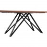 Modena Contemporary Dining Table in Matte Black Finish and Walnut Wood Top - Side