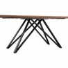 Modena Contemporary Dining Table in Matte Black Finish and Walnut Wood Top - Side - Modena Contemporary Dining Table in Matte Black Finish and Walnut Wood Top - Side