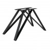 Modena Contemporary Dining Table in Matte Black Finish and Walnut Wood Top - Leg 