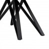 Modena Contemporary Dining Table in Matte Black Finish and Walnut Wood Top -  Leg Close-Up