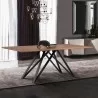 Modena Contemporary Dining Table in Matte Black Finish and Walnut Wood Top - Lifestyle - Modena Contemporary Dining Table in Matte Black Finish and Walnut Wood Top - Lifestyle