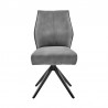 Armen Living Monarch Swivel Dining Room Accent Chair In Charcoal Fabric And Black Finish 01