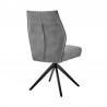 Armen Living Monarch Swivel Dining Room Accent Chair In Charcoal Fabric And Black Finish 04