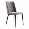 Maine Contemporary Dining Chair in Matte Black Finish and Gray Fabric - Angled - Maine Contemporary Dining Chair in Matte Black Finish and Gray Fabric - Angled