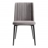Maine Contemporary Dining Chair in Matte Black Finish and Gray Fabric - Front