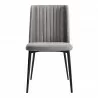 Maine Contemporary Dining Chair in Matte Black Finish and Gray Fabric - Front - Maine Contemporary Dining Chair in Matte Black Finish and Gray Fabric - Front