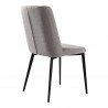Maine Contemporary Dining Chair in Matte Black Finish and Gray Fabric - Back Angle