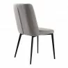 Maine Contemporary Dining Chair in Matte Black Finish and Gray Fabric - Back Angle - Maine Contemporary Dining Chair in Matte Black Finish and Gray Fabric - Back Angle