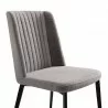 Maine Contemporary Dining Chair in Matte Black Finish and Gray Fabric - Angled Close-Up - Maine Contemporary Dining Chair in Matte Black Finish and Gray Fabric - Angled Close-Up