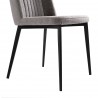 Maine Contemporary Dining Chair in Matte Black Finish and Gray Fabric - Seat Close-Up