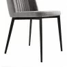 Maine Contemporary Dining Chair in Matte Black Finish and Gray Fabric - Seat Close-Up - Maine Contemporary Dining Chair in Matte Black Finish and Gray Fabric - Seat Close-Up