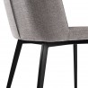 Maine Contemporary Dining Chair in Matte Black Finish and Gray Fabric - Back Angle Close-Up