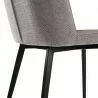 Maine Contemporary Dining Chair in Matte Black Finish and Gray Fabric - Back Angle Close-Up - Maine Contemporary Dining Chair in Matte Black Finish and Gray Fabric - Back Angle Close-Up