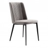 Maine Contemporary Dining Chair in Matte Black Finish and Gray Fabric - Set of 2  02