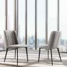 Maine Contemporary Dining Chair in Matte Black Finish and Gray Fabric - Lifestyle - Maine Contemporary Dining Chair in Matte Black Finish and Gray Fabric - Lifestyle