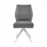 Armen Living Monarch Swivel Dining Room Accent Chair In Gray Fabric And Brushed Stainless Steel Finish 02